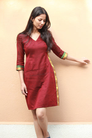 Sangria Saree Pencil Dress