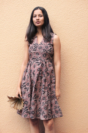Batik Floral Fit And Flare Dress