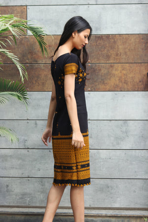 Boho Handwoven Wool Pencil Dress