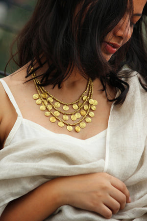 Dhokra Spiral Multi Layered Necklace By Qurcha