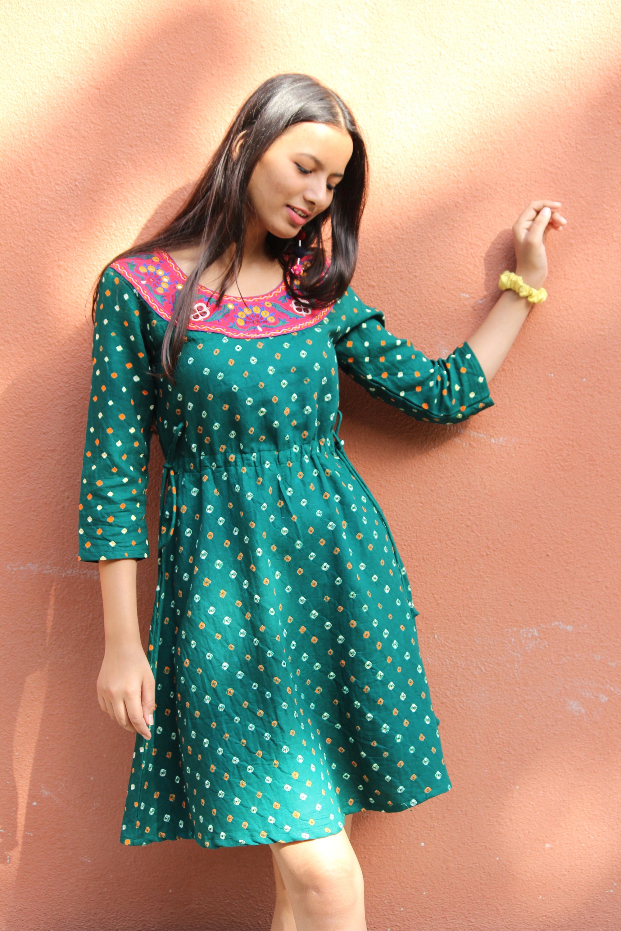 Bandhani Embroidered Dress