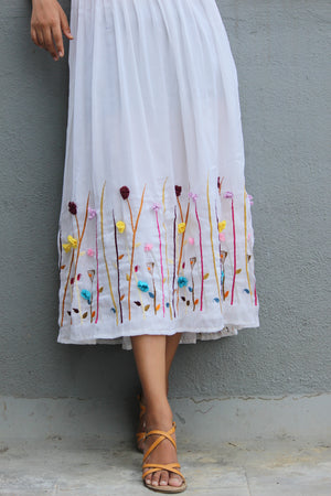 Flora Gypsy Hand Embroidered Midi Dress