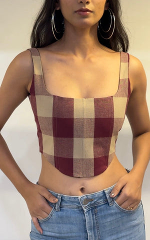 Gingham Polka Reversible Corset