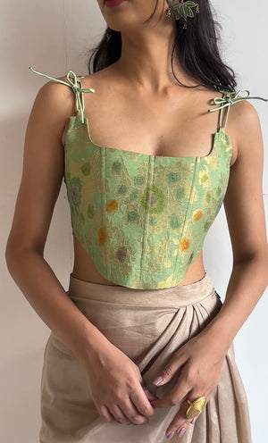 Sage Silk Corset