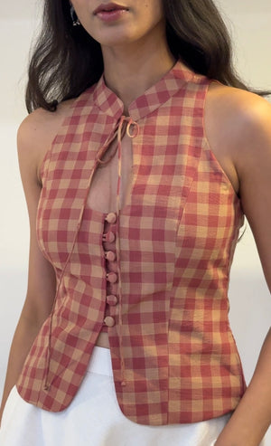 Madras Check Halter Top
