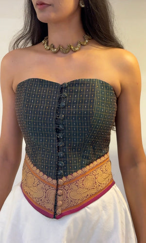 Morni Checkered Overbust Corset