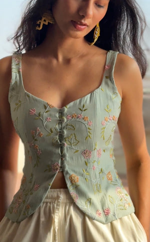 Seychelles Embroidered Corset Top