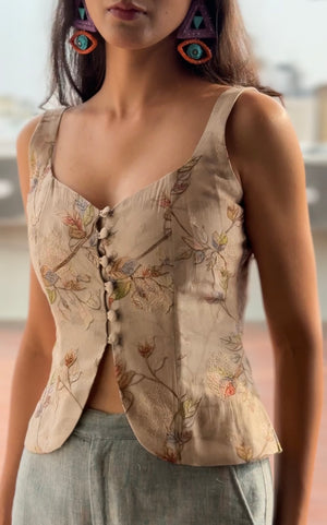 Autumn Embroidered Corset Top