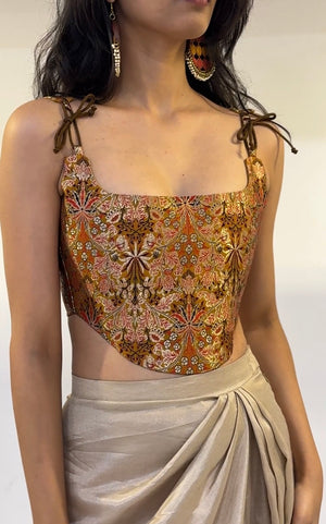 Royal Ochre Brocade Corset