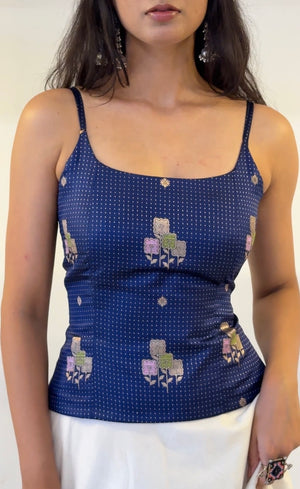 Sapphire Bloom Camisole Top