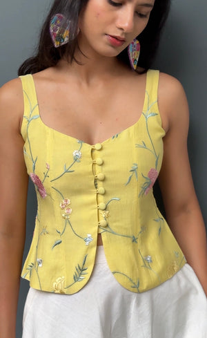 Butter Yellow Corset Top