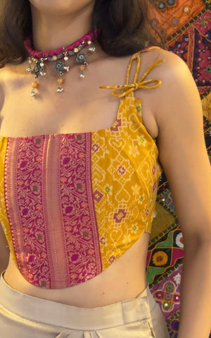 Haldi Pink Patola Corset