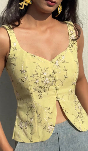 Limon Embroidered Corset Top