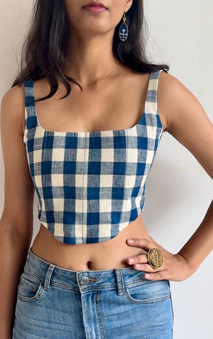 Madras Blue Corset