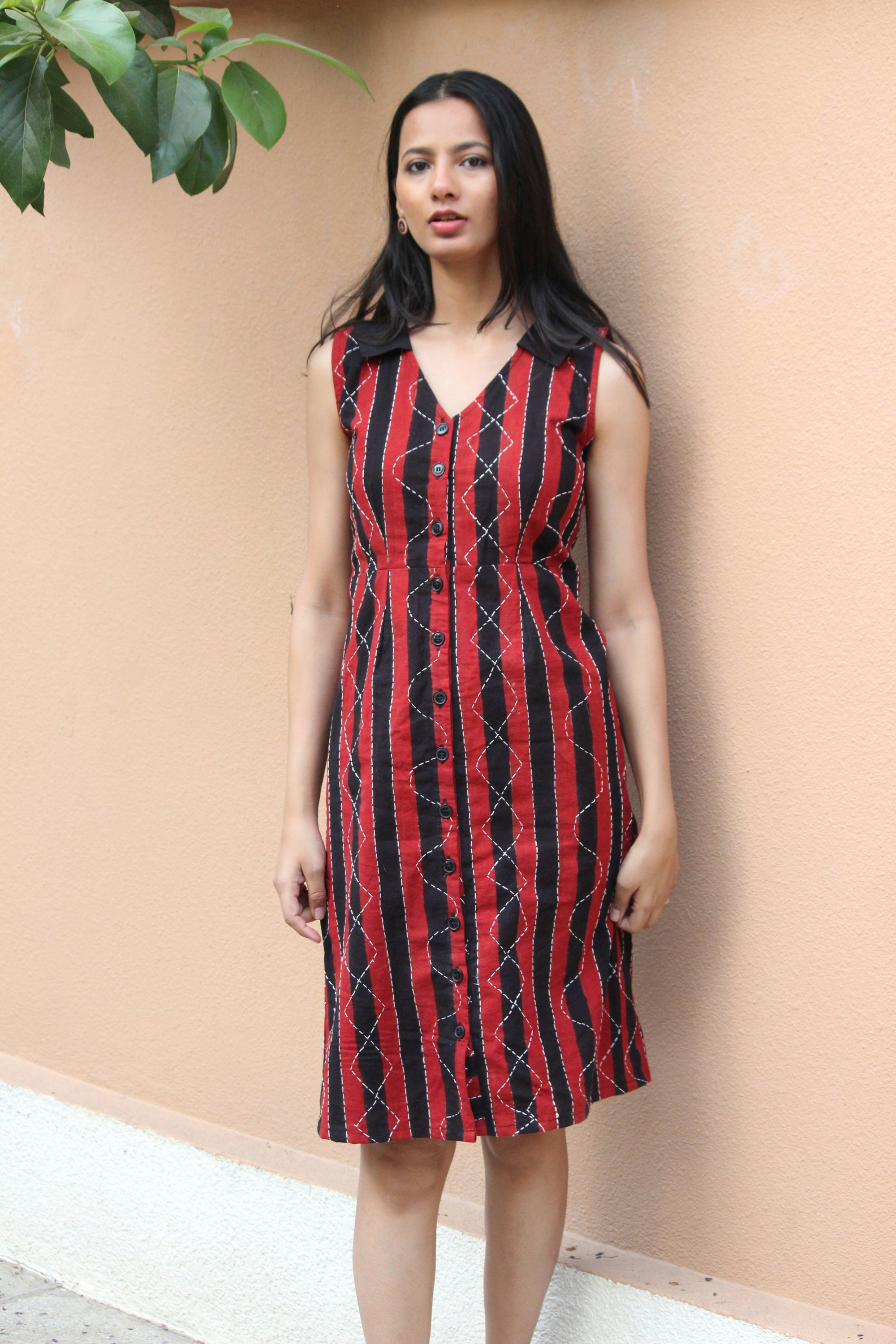 Black Rose Kantha Dress