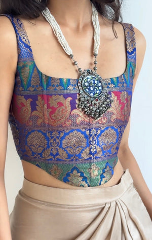 Peacock Blue Corset