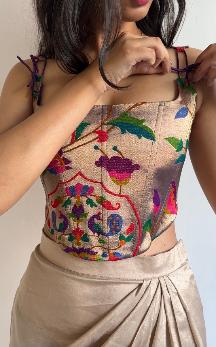 Paithani Tie-up Corset