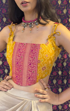 Haldi Pink Patola Corset