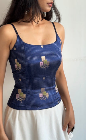 Sapphire Bloom Camisole Top