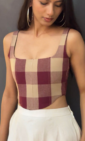 Gingham Polka Reversible Corset