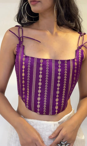 Magenta Brocade Victorian Corset