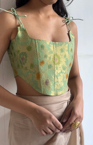 Sage Silk Corset