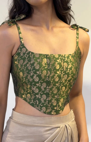 Bagh Brocade Tie-up Corset