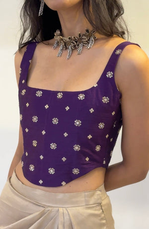 Orchid Embroidered Corset