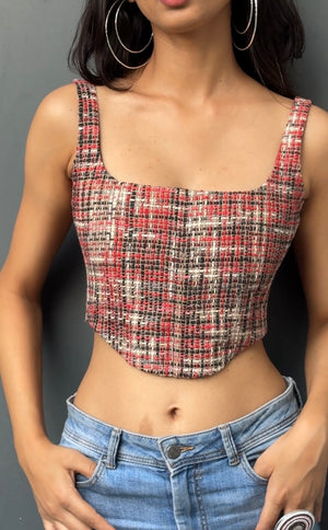 Upcycled Handwoven Silk Corset