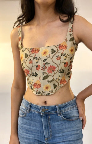 Floral Chanderi Corset