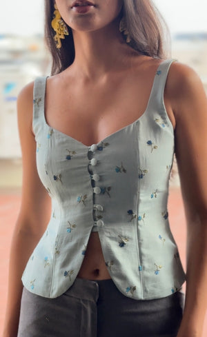 Daisy Embroidered Corset Top