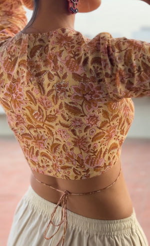 Daisy Ruched Tie-up Top