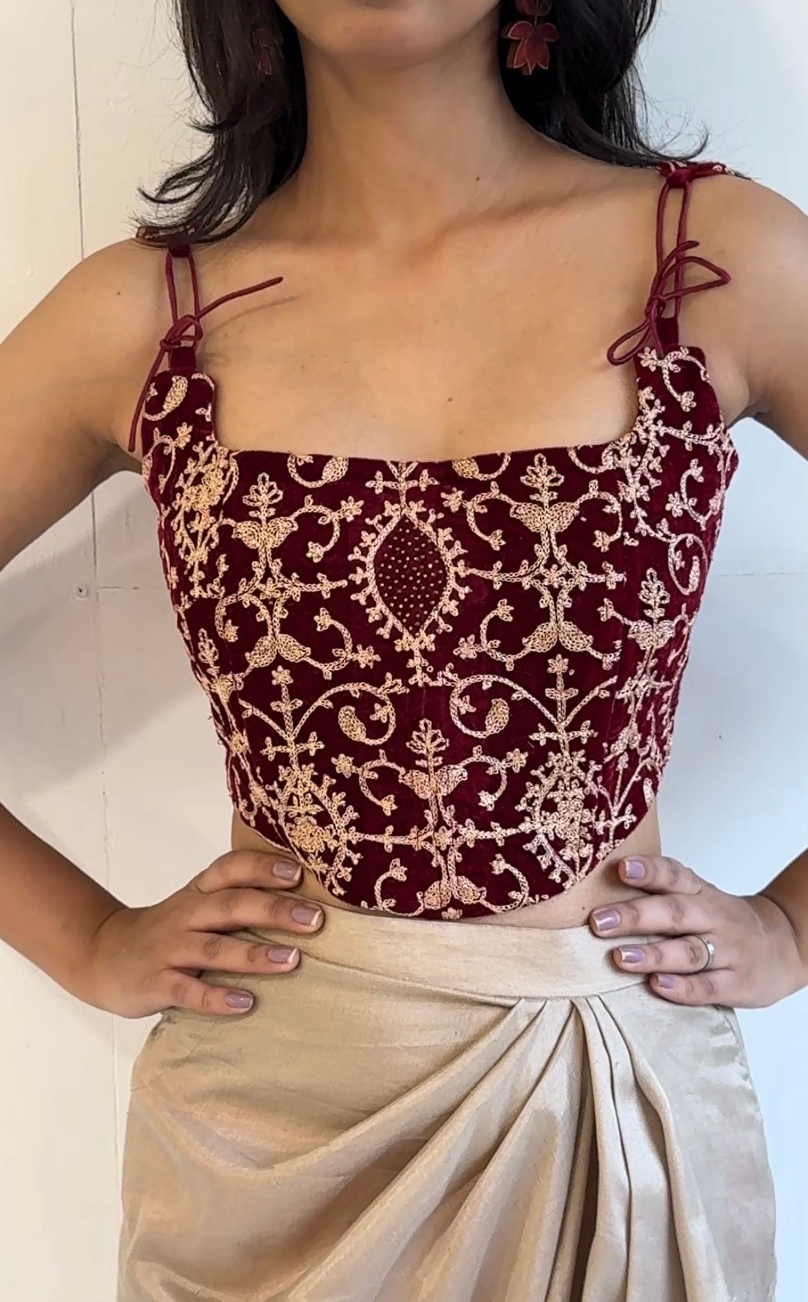 Ruby Velvet Kashida Corset