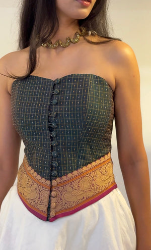 Morni Checkered Overbust Corset
