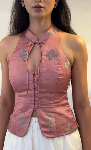 Copper Rose Halter Top