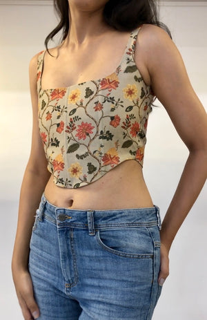 Floral Chanderi Corset