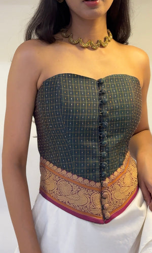 Morni Checkered Overbust Corset