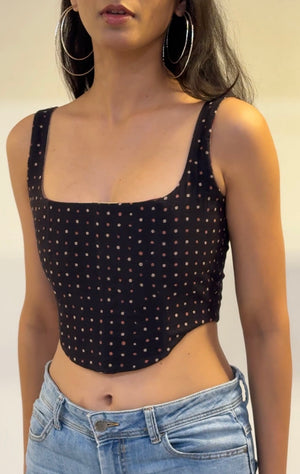 Gingham Polka Reversible Corset