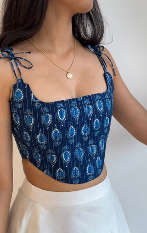 Indigo Printed Corset