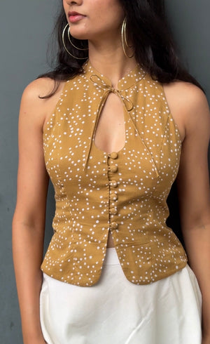 Gold Dot Halter Top