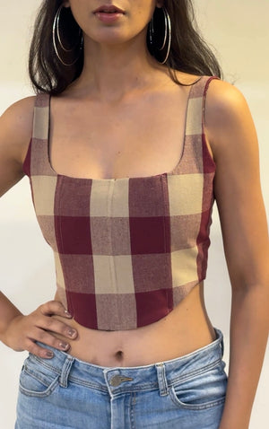 Gingham Polka Reversible Corset