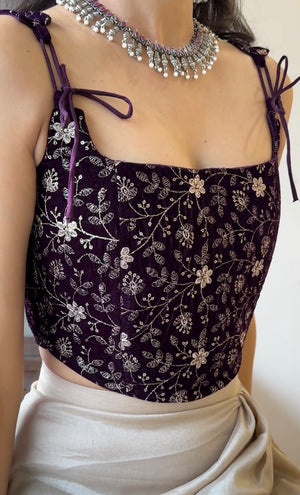 Jamuni Embroidered Velvet Corset