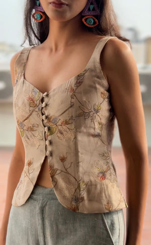 Autumn Embroidered Corset Top