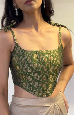 Bagh Brocade Tie-up Corset