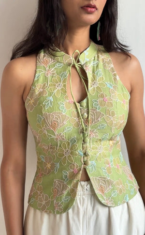 Pista Embroidered Halter Top