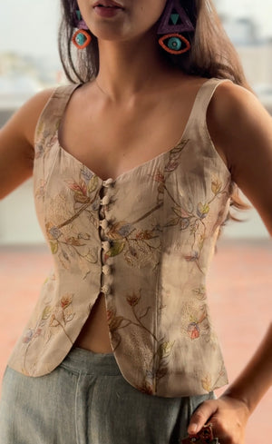 Autumn Embroidered Corset Top