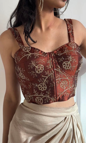 Bronze Silk Bustier