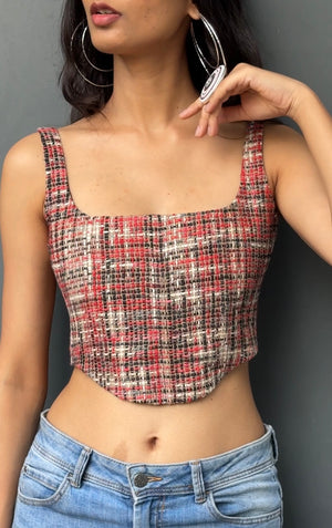Upcycled Handwoven Silk Corset