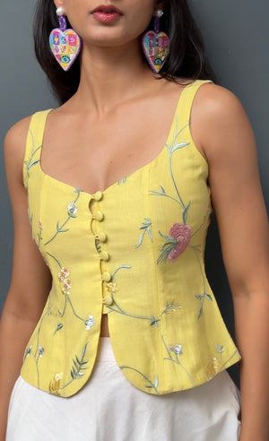 Butter Yellow Corset Top