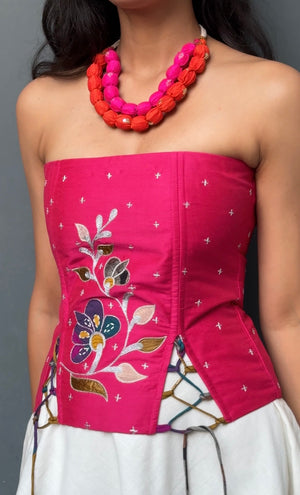 Flamingo Applique Corset